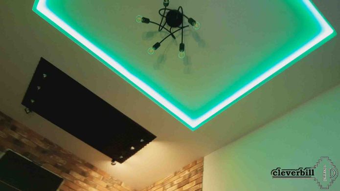 Светодиодная подсветка потолка - размещение ленты в нише потолка
