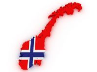 Норвегия (схематическая карта и флаг Норвегии)
